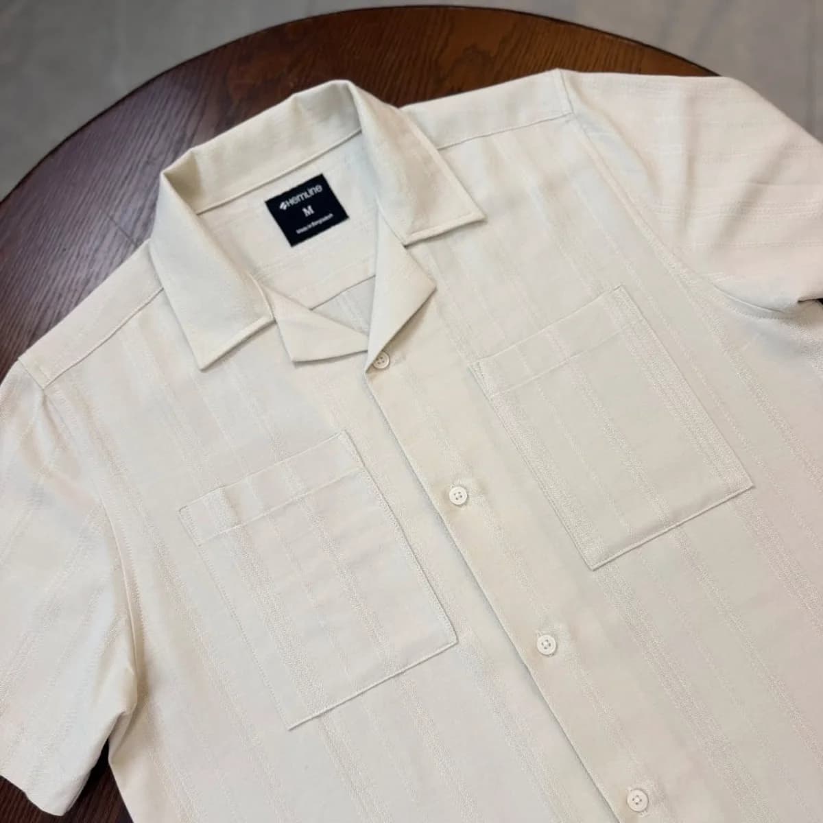 Ivory Textured Cuban Collar Shirt — view 2