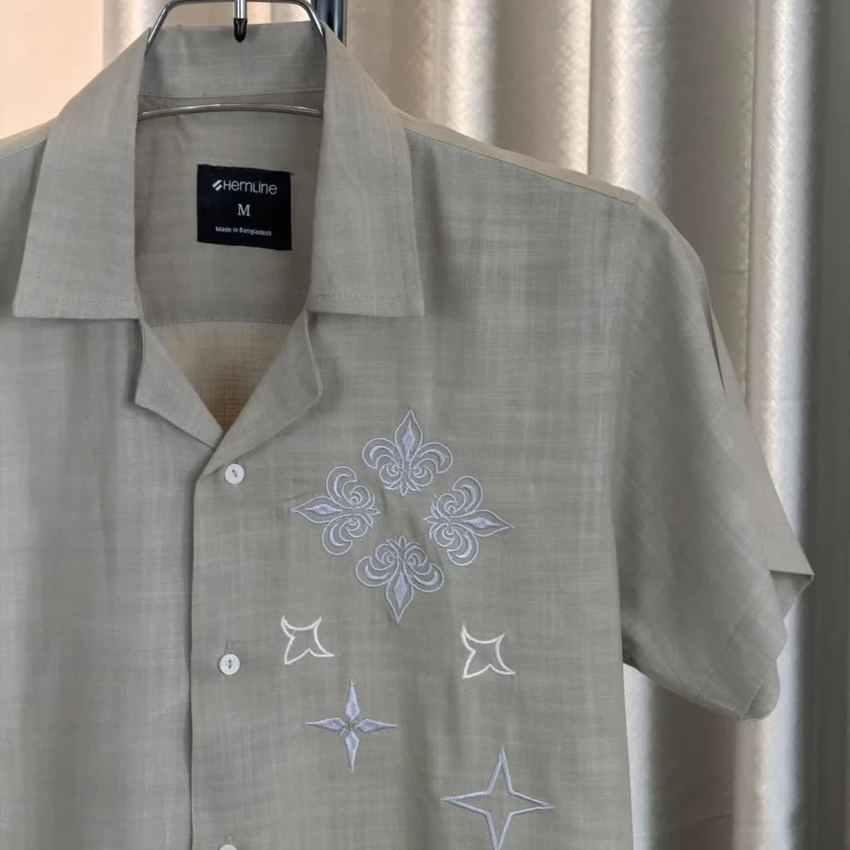 Sage Mist Geometric Embroidered Shirt — view 2