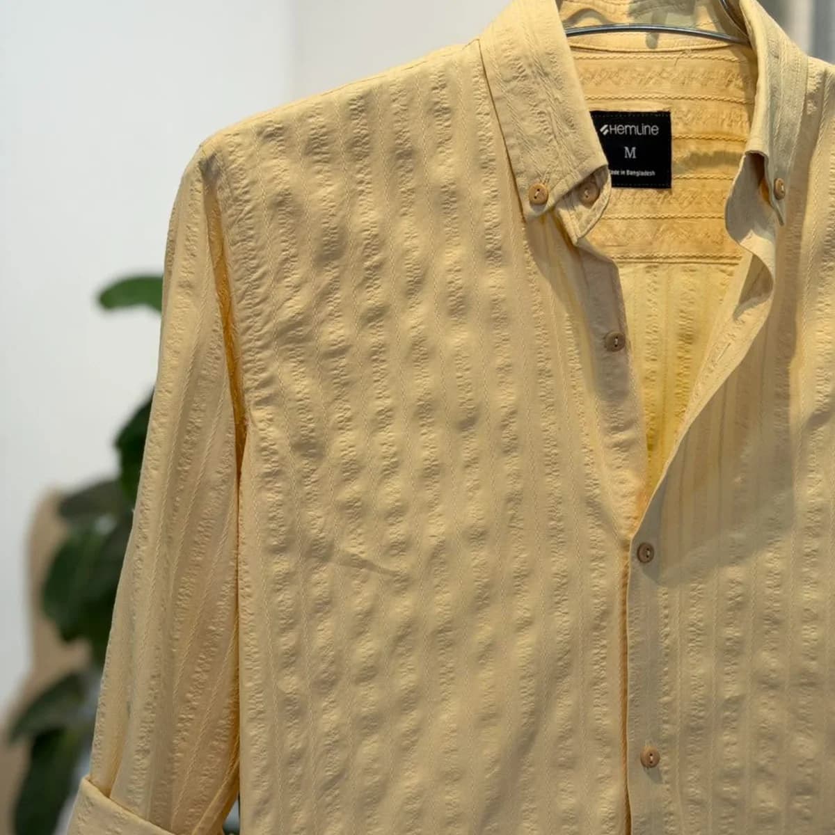 Sunshine Yellow Textured Casual Shirt — view 2