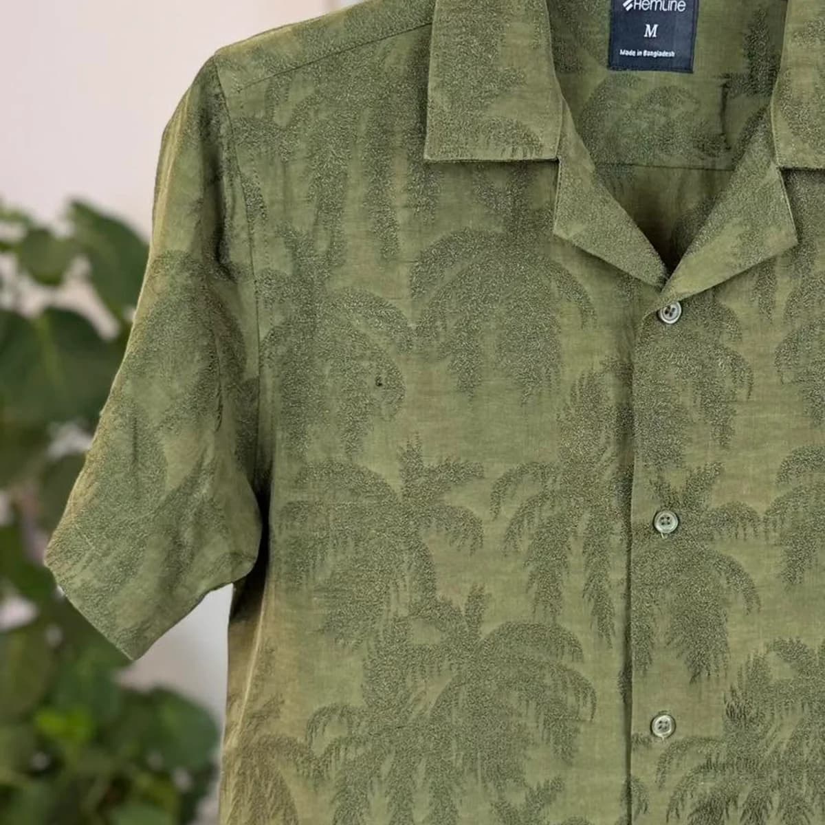 Olive Palm Shadow Printed Shirt