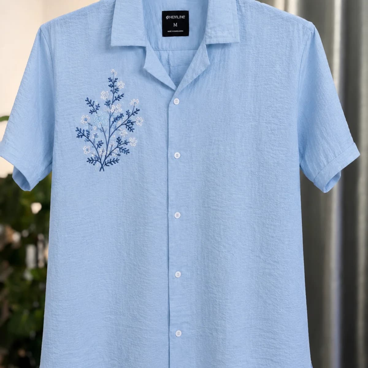Sky Bloom Embroidered Shirt