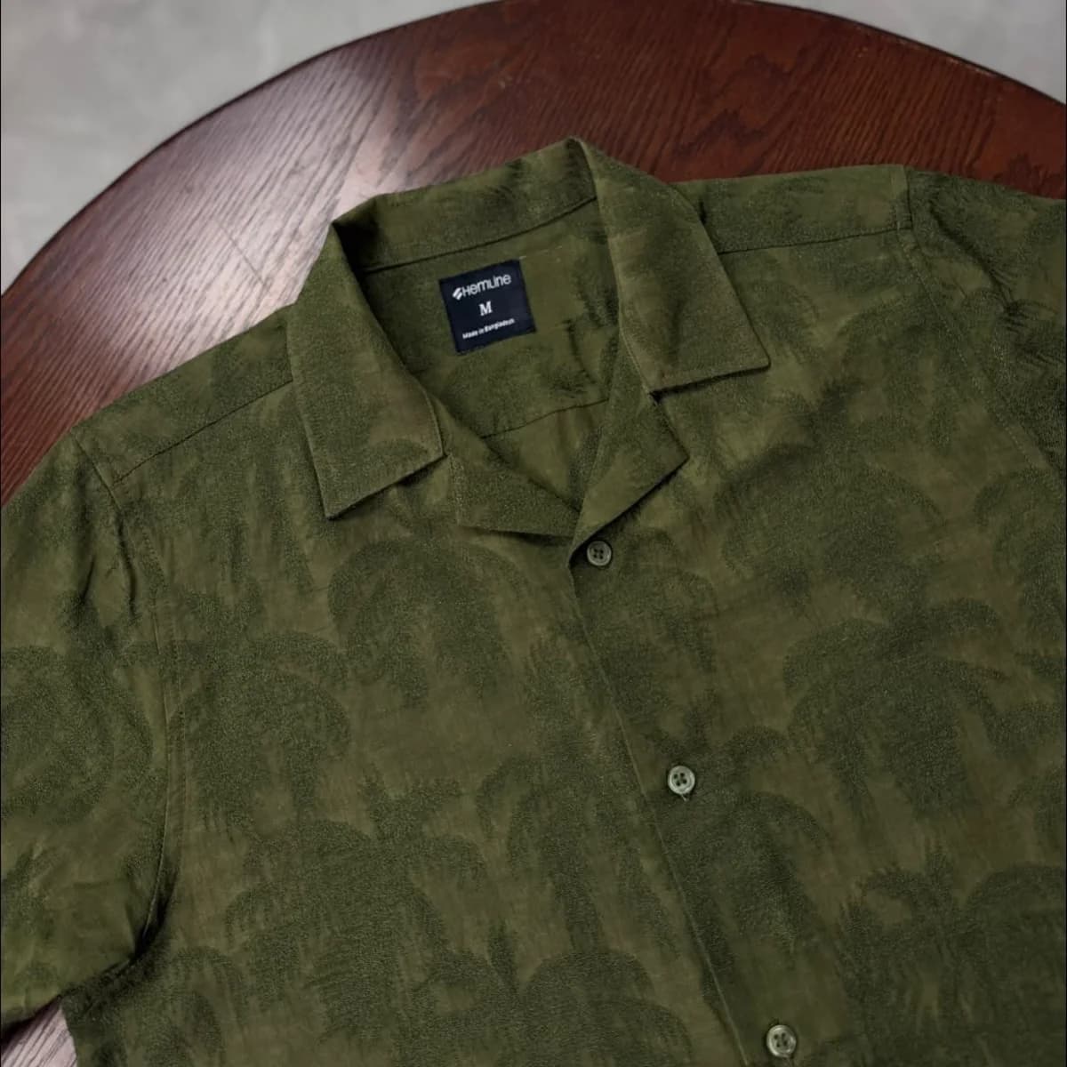 Olive Palm Shadow Printed Shirt — view 2